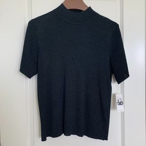 Black Mock Neck with a Hint of Shimmer